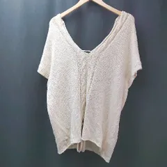 ◇ Ungrid アングリッド ケーブル編み レースアップ ナチュラル ニット サイズＦ アイボリー レディース E  【1307120009456】