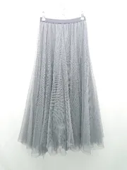 ◇ fifth フィフス チュールレース ウエストゴム ふんわり ロング丈 フレア スカート 表記なし グレーブルー レディース E  【1307120009852】