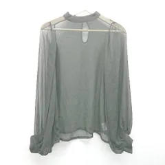 ◇ milybilet カジュアル シフォン シースルー シンプル 長袖 ブラウス サイズM ブラック レディース E  【1307120009845】