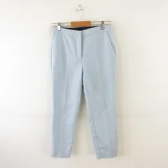 ザラ ベーシック ZARA BASIC クロップドパンツ ストレッチ 水色 M *A985
