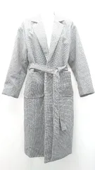 ◇ ◎ JUNOAH ジュノア チェック柄 ゆったりめ きれいめ カジュアル 長袖 コート サイズM グレー レディース E  【1307120011954】