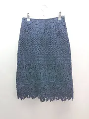 ◇ MISCH MASCH ミッシュマッシュ きれいめ シンプル スリット ロング丈 フレア スカート サイズ38 ネイビー レディース E  【1307120011893】