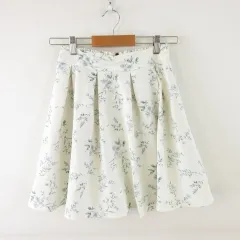 マジェスティックレゴン MAJESTIC LEGON フレアスカート ミニ 花柄 インナーパンツ付き 白 M *A45