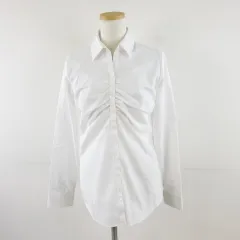 Precious シャツ ブラウス 長袖 ストレッチ 白 9 *A52
