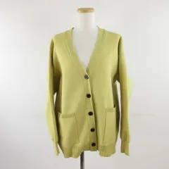 グローバルワーク GLOBAL WORK リッチライトニットカーディガン 長袖 黄 M *A101