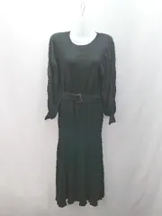 ◇ ◎ natural couture フェミニン 大人っぽい かわいい シンプル 長袖 ロング ワンピース サイズF ブラック レディース E  【1307120014290】