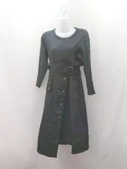 ◇ ◎ AZUL BY MOUSSY バックジップ ニット 切り返し ボタン 長袖 ひざ丈 ワンピース サイズS ブラック レディース E  【1307120013989】のサムネイル