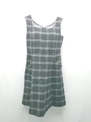 ◇ FEROUX コンシールファスナー チェック柄 おしゃれ ひざ丈 ワンピース 表記なし ブラック/グレー レディース E  【1307120016195】