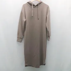 ◇ BOU JELOUD ゆったりシルエット カジュアル かわいい 無地 長袖 ひざ丈 ワンピース サイズF ブラウン レディース E  【1307120015846】