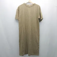 ◇ INGNI 無地 カジュアル ゆったりシルエット かわいい 半袖 ひざ丈 ワンピース サイズM ブラウン系 レディース E  【1307120015822】