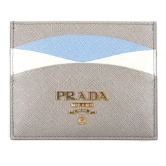 極美品□PRADA プラダ 1MC025 サフィアーノレザー メタルロゴ パスケース 名刺入れ カードケース ベージュ 箱付き イタリア製 メンズ レディース
