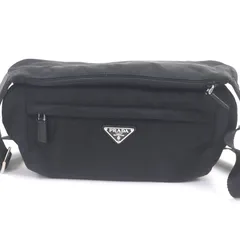 美品□PRADA プラダ 2VH994 Re-NYLON トライアングルロゴ 三角プレート ショルダーバッグ 斜め掛けバッグ ブラック メンズ 定価363,000円
