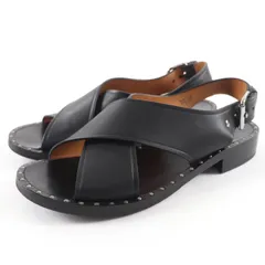 美品☆CHURCH'S チャーチ RHONDA クロスストラップ フラット レザー サンダル ブラック 35.5 イタリア製 レディース