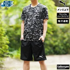 プーマ トレイン フェイバリット Tシャツ ハーフパンツ 上下 セットアップ メンズ ブランド PUMA 吸汗 速乾 ストレッチ 半袖 クルーネック 525476 上下セット 大きいサイズ 有 プラクティスシャツ プラシャツ スポーツウェア トレーニングウェア