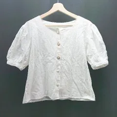 ◇ APRESJOUR フロントボタン 夏コーデ シンプル キレイめ 半袖 ブラウス サイズF ホワイト レディース E  【1307120016379】