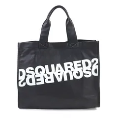 極美品○DSQUARED2 ディースクエアード レザー ロゴプリント ポーチ付き トートバッグ ブラック ホワイト イタリア製 メンズおすすめのサムネイル
