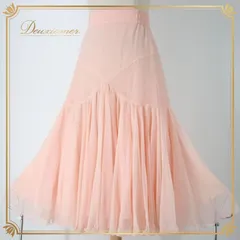 社交ダンス 衣装 スタンダード スカート レッスンウェア 練習着 レディース オールシーズン Corlal コーラル ピンク系 無地 シンプル 透け感 ベビーピンク ダンススカート フレアスカート 女性用 おしゃれ かわいい 軽やか 練習用 コスチューム