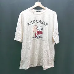 ◇ and アンド ロゴ クルーネック スヌーピーイラスト カジュアル 半袖 Tシャツ サイズ表記なし アイボリー レディース E  【1307120017741】