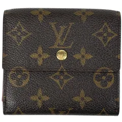 【ジャンク品】ルイ・ヴィトン Louis Vuitton ポルト モネ ビエ カルト クレディ 小銭入れ 札入れ Wホック 三つ折り財布 モノグラム ブラウン M61652 レディース 【中古】