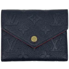 ルイ・ヴィトン Louis Vuitton ポルトフォイユ ヴィクトリーヌ 札入れ 小銭入れ 三つ折り財布 モノグラムアンプラント マリーヌルージュ M64577 レディース 【中古】