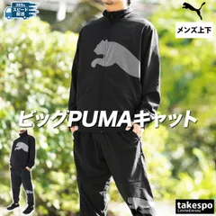 プーマ TRAIN BIG CAT クロス薄手 ジャージ 上下 セットアップ メンズ ブランド PUMA 吸汗 速乾 ドライ ビッグロゴ キャットロゴ スタンドカラー 526323 3ds SALE セール 上下セット 大きいサイズ 有 スポーツウェア
