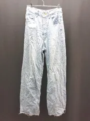 ◇ AZUL BY MOUSSY ステッチ ダメージ加工 厚手 シンプル カジュアル デニムパンツ サイズ25 ブルー レディース E  【1307120019226】