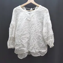 ◇ Torrazzo Donna Uネック リボン 薄手 シンプル オシャレ 綺麗め 半袖 ブラウス 表記なし ホワイト レディース E  【1307120019141】