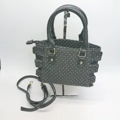 ◇ ◎ nice claup 2WAY ショルダー ハンド 水玉 ドット フリル カジュアル バッグ ブラック レディース E  【1307120019776】