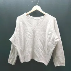 ◇ KBF URBAN RESEARCH Vネック ケーブル 起毛 ストレッチ シンプル 長袖 ニット サイズONE ベージュ レディース E  【1307120019769】