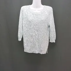 ◇ TORRAZZO DONNA ラウンドネック プルオーバー サイドスリット 長袖 ニット 表記なし ライトグリーン系 レディース E  【1307120020659】