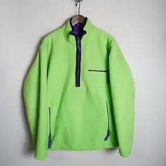 90s PATAGONIA パタゴニア Glissade グリセード リバーシブル プルオーバー フリース ジャケット 初期モデル 29351 USA製 紫黄緑 510P1♪