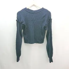 ◇ NICE CLAUP 大人っぽい かわいい カジュアル おしゃれ 長袖 セーター サイズF ネイビー レディース E  【1307120021120】