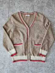 レディース ブラウン バイカラー カーディガン