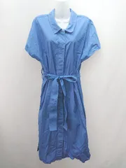 ◇ COS 無地 シンプル かわいい おしゃれ フェミニン ロング ワンピース サイズM ブルー レディース E  【1307120021625】