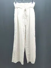 ◇ ◎ pageboy カジュアル リネン 麻 シンプル フリンジ ナチュラル パンツ サイズFREE ベージュ レディース E  【1307120022660】