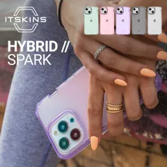 iPhone13mini / iPhone12mini ケース 耐衝撃 ラメ 入 側面 ソフト TPU 背面 ハード クリア カバー 抗菌 リサイクル 素材 iPhone13 mini ITSKINS HYBRID // SPARK