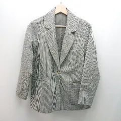 ◇ olive des olive テーラード グレンチェック カジュアル 羽織り 長袖 ジャケット サイズM グレー レディース E  【1307120023520】