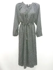 ◇ ◎ La-gemme ドット柄 ポリエステル100％ ゆったり 綺麗め 長袖 ロング ワンピース 表記なし ブラック レディース E  【1307120024893】