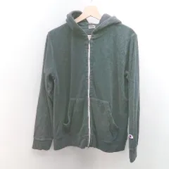 ◇ Champion チャンピオン フーディー ジップアップ ふわふわ カジュアル 長袖 パーカー サイズL ブラック レディース E  【1307120025838】