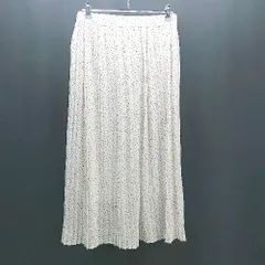 ◇ a.v.v アーヴェヴェ ドット柄 ウエストゴム 上品 ガーリー ロング プリーツ スカート サイズM ホワイト レディース E  【1307120025562】
