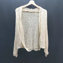 ◇ mily bilet カジュアル シンプル ドルマン 編み編み 長袖 カーディガン サイズM クリーム/ レディース E  【1307120027429】