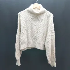 ◇ MAJESTIC LEGON カジュアル タートルネック 秋冬 ケーブル編み 長袖 ニット サイズM オフホワイト レディース E  【1307120027405】