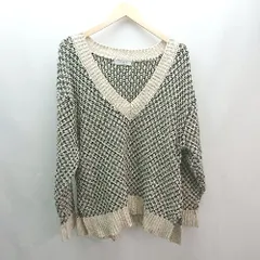 ◇ SIMPLICITE カジュアル 砂嵐柄 Vネック オーバーシルエット 長袖 ニット 表記なし クリーム/ブラック レディース E  【1307120027320】