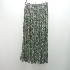 ◇ ROPE PICNIC 花柄 ウエストゴム ふんわり 総柄 ロング丈 ギャザー スカート サイズ38 ブラック レディース E  【1307120027092】