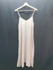 ◇ NICE CLAUP カジュアル シンプル レースアップ キャミ ロング丈 ワンピース サイズF クリーム レディース E  【1307120027504】