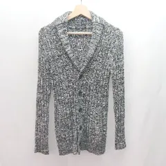 ◇ michel klein セーター ニット 羽織り カジュアル 秋冬 マーブル 長袖 カーディガン サイズ46 ブラック メンズ E  【1307120028402】