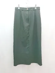 ◇ by muni:r ジップアップ ワンタック スリット 薄手 シンプル 膝丈 タイト スカート サイズM ブラック レディース E  【1307120029966】