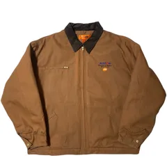 ダックジャケット コーデュロイ ワークジャケット コーナーストーン デトロイトジャケット キャラメル ブラウン系 ポケット アルストム オーバーサイズ ビッグシルエット 4XL メンズ 古着 長袖