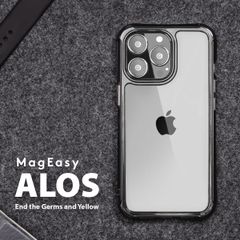 iPhone14 ケース カバー クリア 耐衝撃 米軍MIL規格 シンプル ストラップホール 付き 黄ばみ 防止 スマホケース iPhone 14 アイフォン14 対応 MagEasy Alos