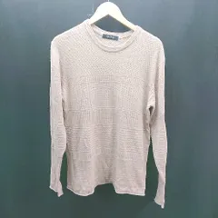 ◇ nano UNIVERSE ラウンドネック カジュアル オーバーサイズ 長袖 ニット サイズL ライトベージュ レディース E  【1307120030733】